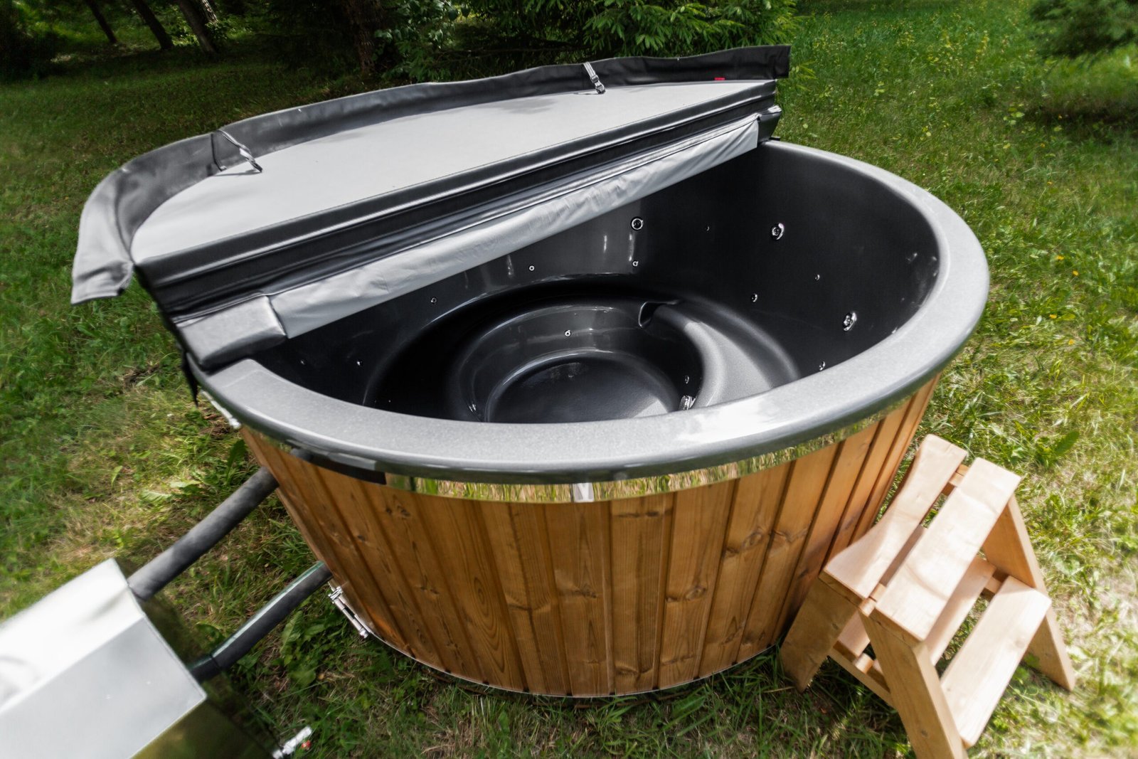 Fiberglass round hot tub (external heater) – Thermo wood - 15