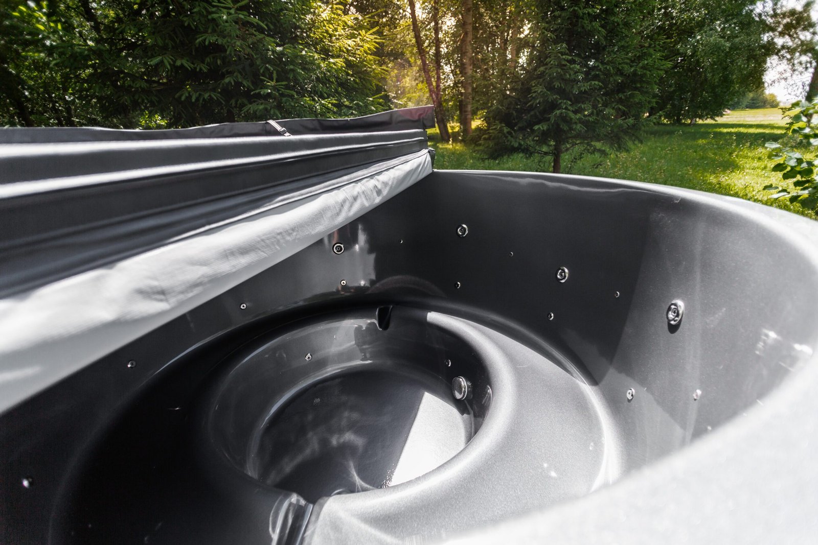 Fiberglass round hot tub (external heater) – Thermo wood - 16