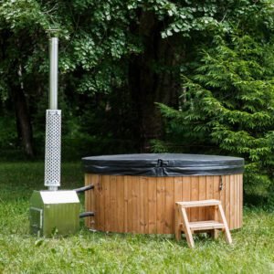 Fiberglass round hot tub (external heater) – Thermo wood
