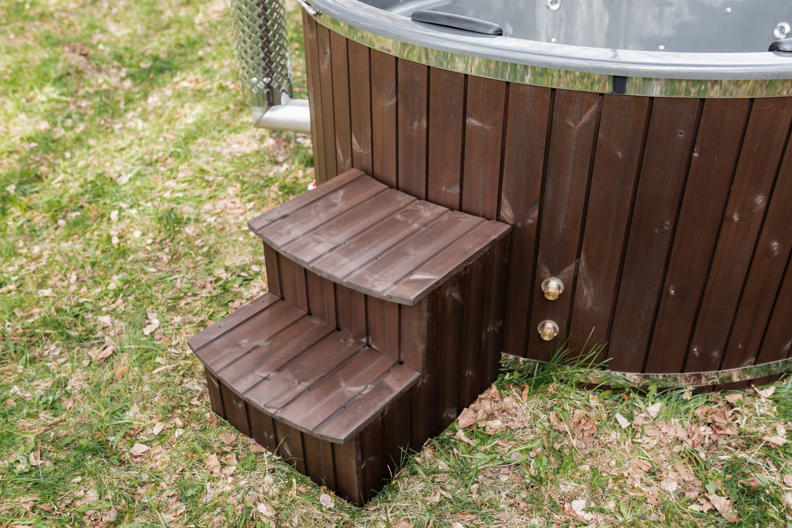 Fiberglass round hot tub (integrated heater) – Thermo wood - 14