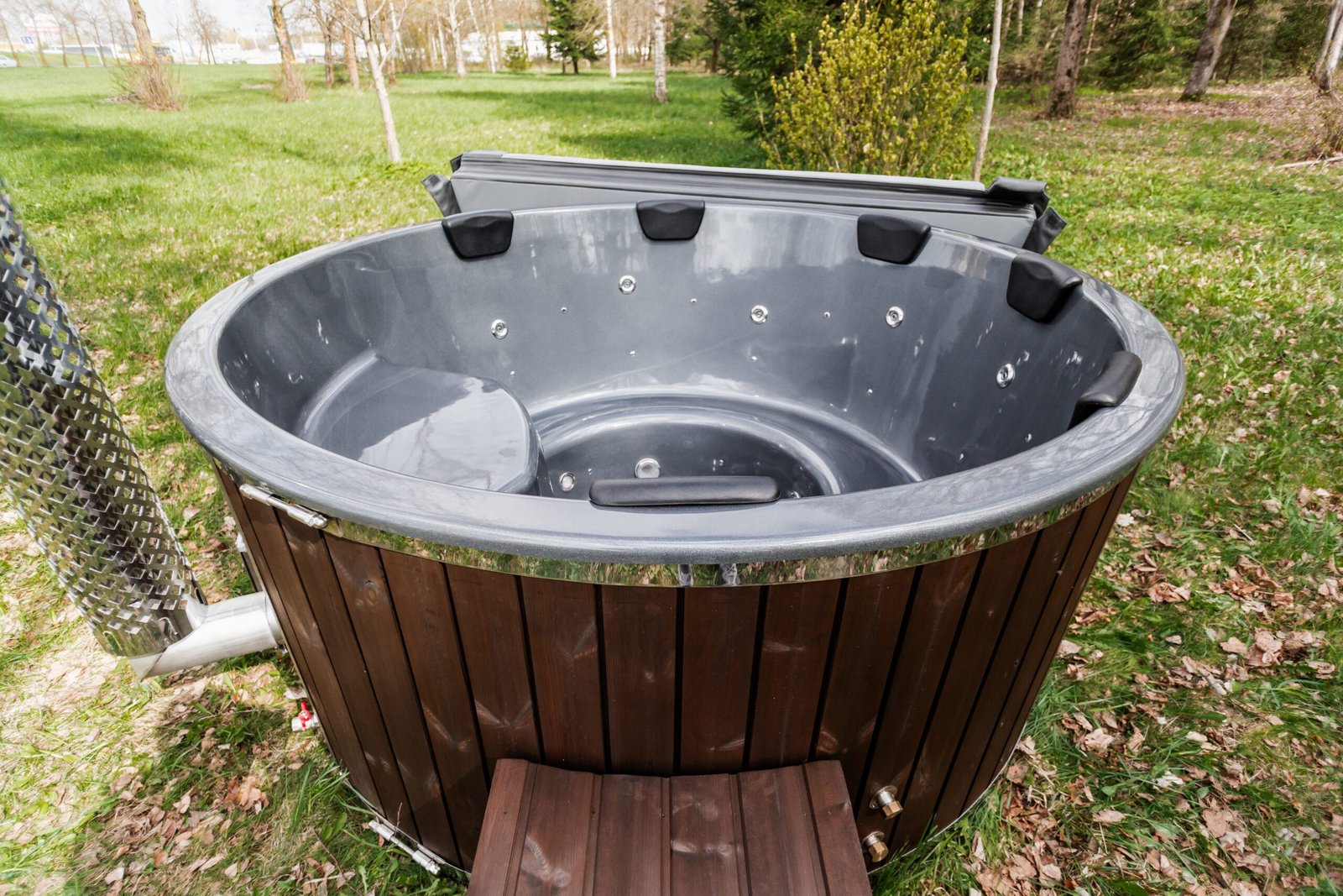 Fiberglass round hot tub (integrated heater) – Thermo wood - 20