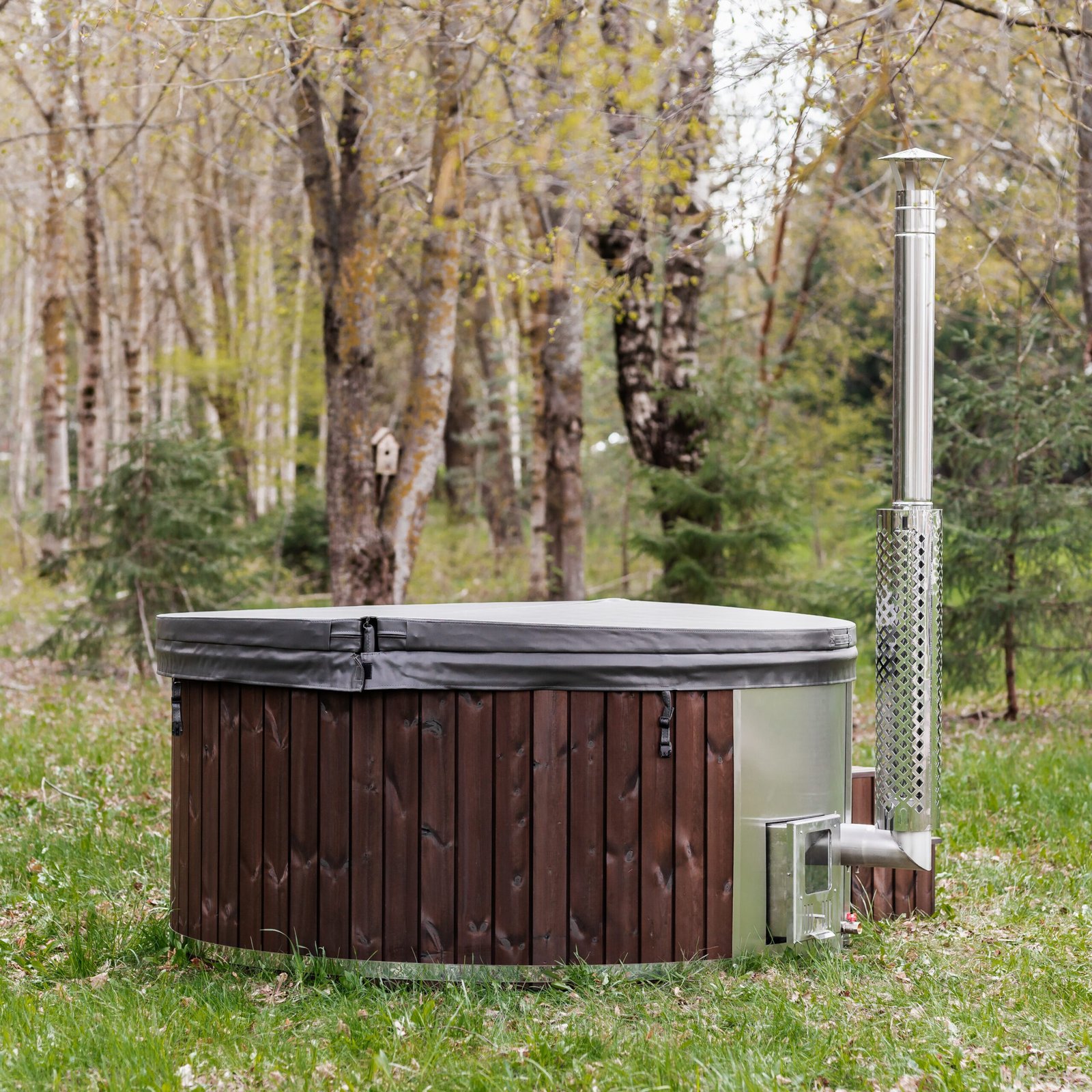 Fiberglass round hot tub (integrated heater) – Thermo wood - 6