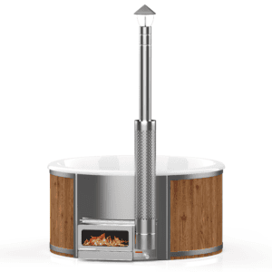 Fiberglass round hot tub (integrated heater Horizon) – Spruce wood