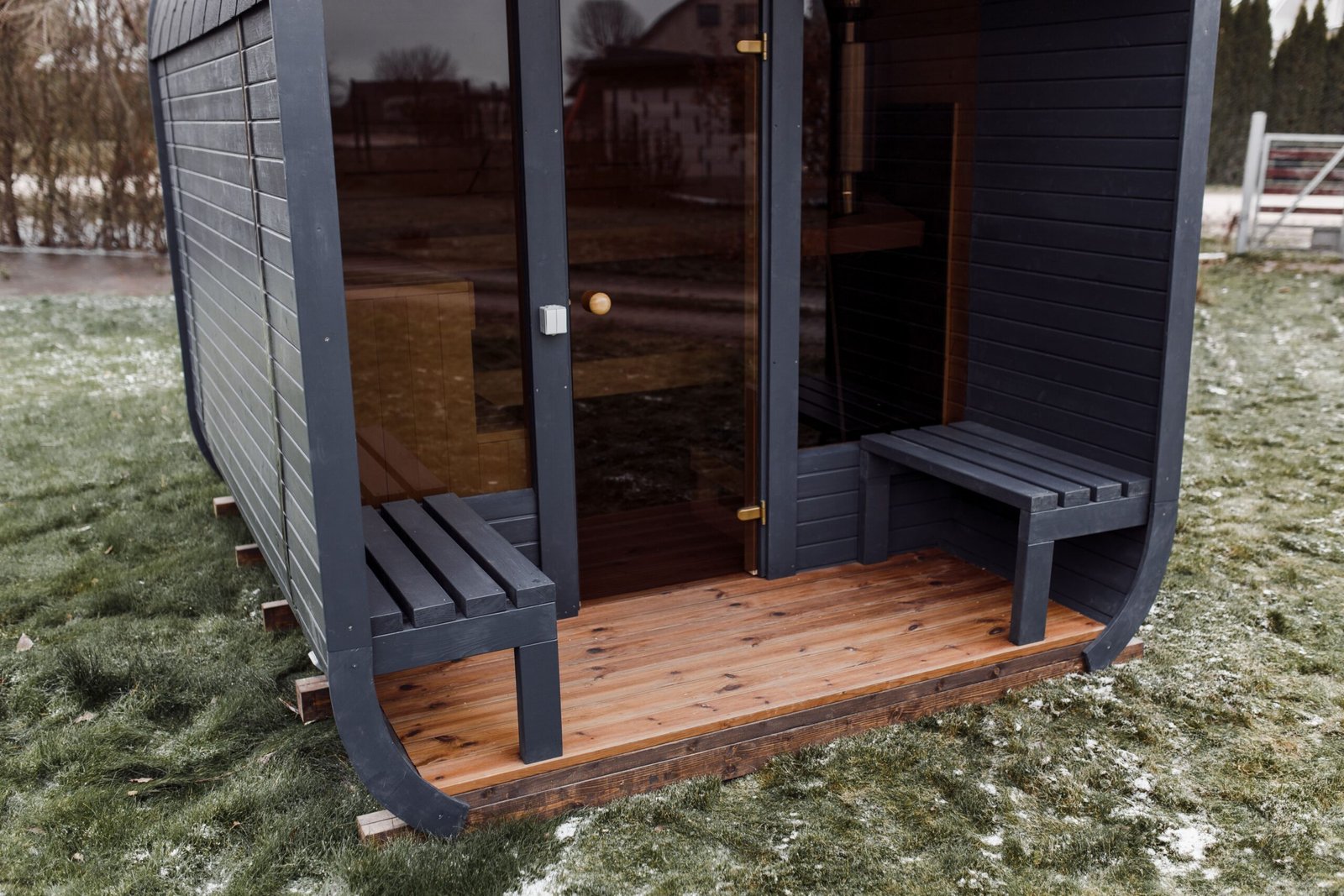 3M CUBE pirtis su terasÄ—le bei panoraminiu langu priekyje-12 3M CUBE sauna with a terrace