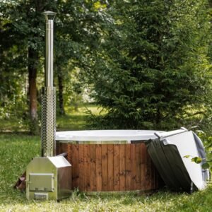 Acrylic round hot tub (external heater) – Thermo wood