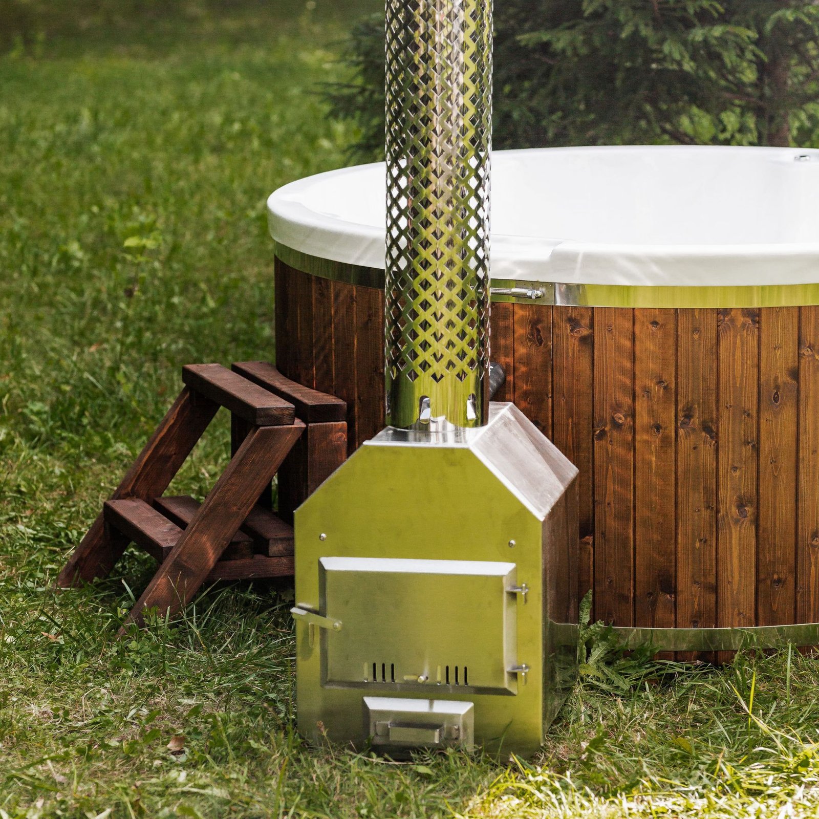 Round hot tub (external heater) – Spruce wood - 10