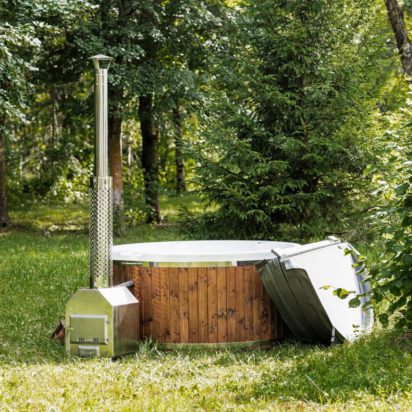 Round hot tub (external heater) – Spruce wood - 11