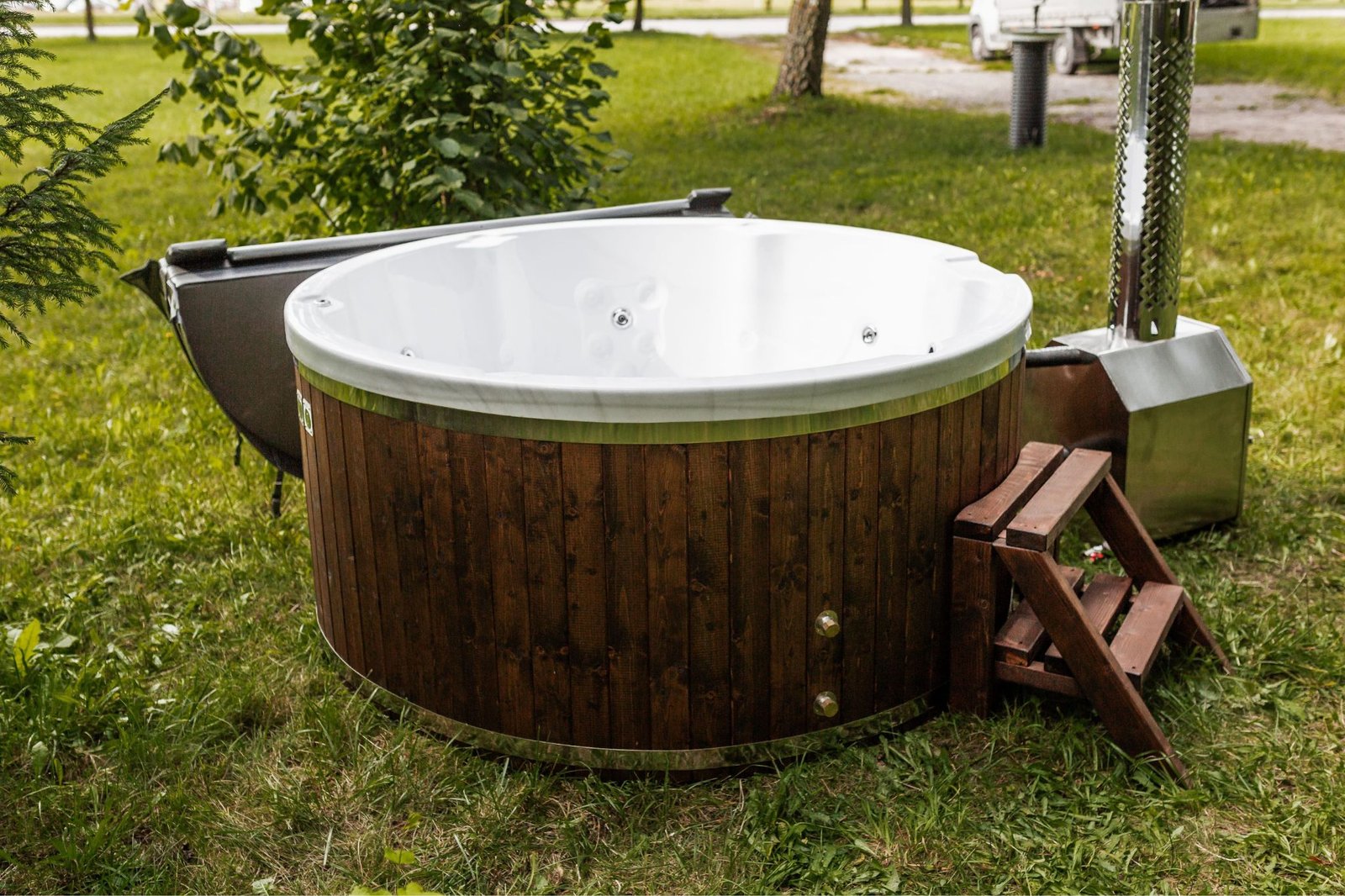 Round hot tub (external heater) – Spruce wood - 16