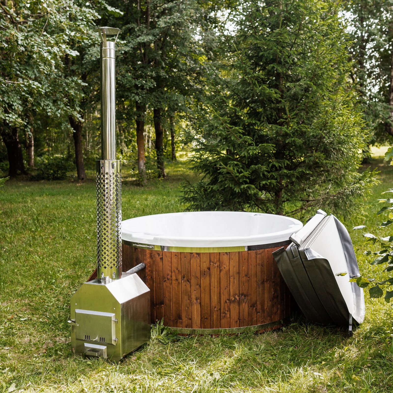 Round hot tub (external heater) – Spruce wood - 9