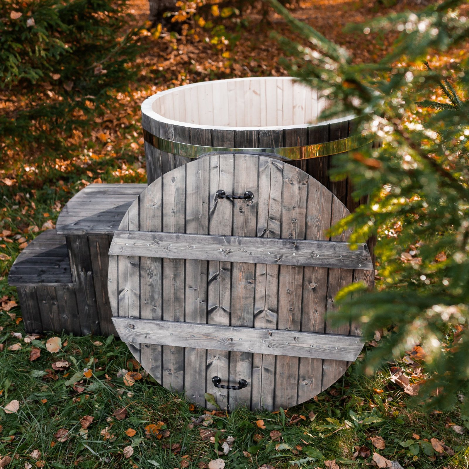 Single-person cold water tub - Spruce wood - 10